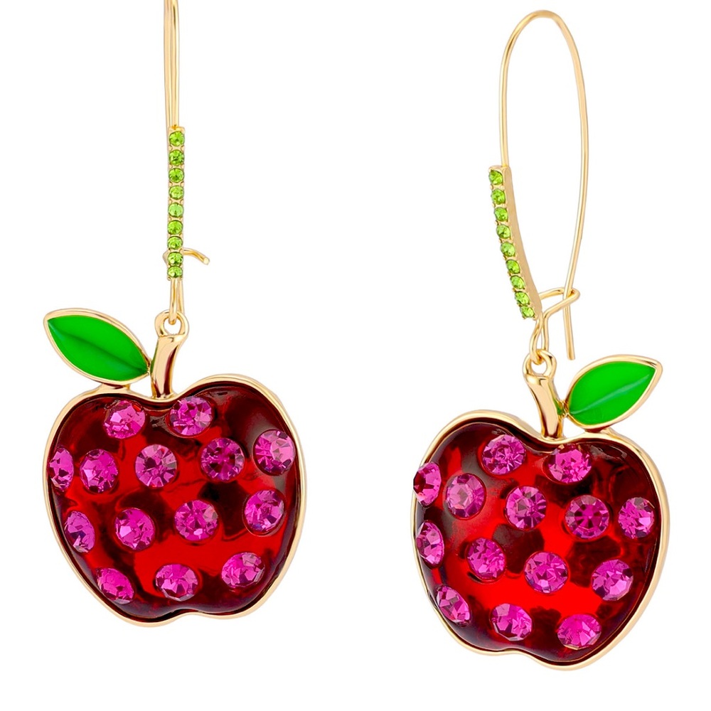 New Betsey Johnson Apple dangle drop earrings